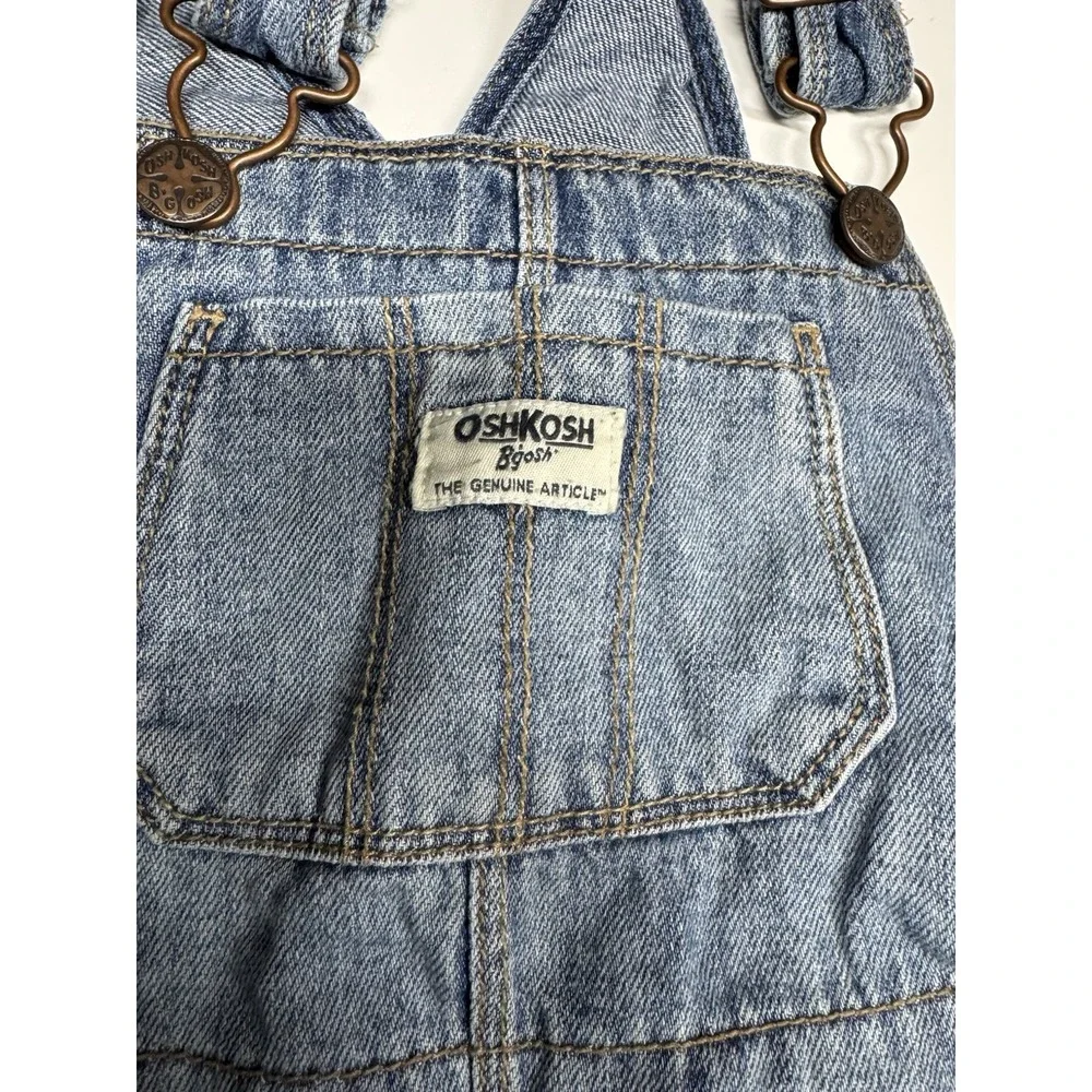 Osh Kosh B'Gosh‎ Size 5T Jumper Overall Dress Girls Denim White Eyelet Oshkosh
